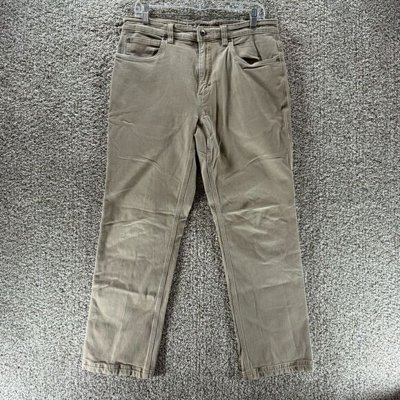 Duluth Trading Company Flex Fire Hose Pants Mens 34x28 Tan Canvas Workwear Adult - Picture 1 of 10